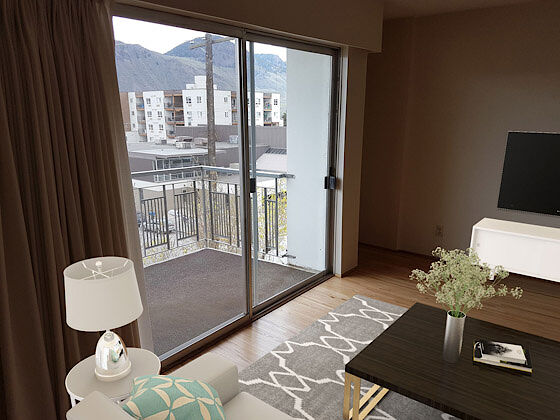 The+Oaks+Apartments+livingroom2 Kamloops bachelor bedrooms Apartment for rent. Property photo: 330979-1