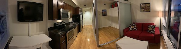 Interior+Panorama Calgary studio Condo Unit for rent. Property photo: 442658-2
