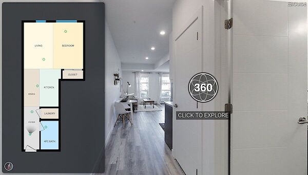 iGUIDE+3D+Tour+for+101-10720+78+Ave+NW+Edmonton+AB Edmonton studio Condo Unit for rent. Property photo: 531284-2