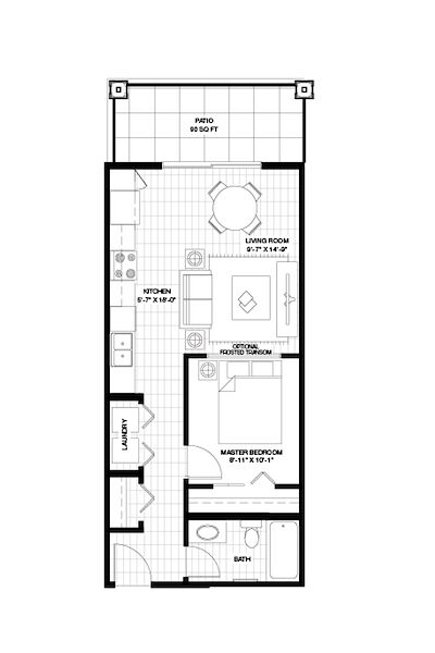 Calgary 1 bedroom Condo Unit for rent. Property photo: 637749-2