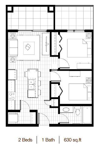 Calgary 2 bedrooms Condo Unit for rent. Property photo: 684082-2