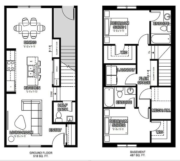 Calgary 2 bedrooms Townhouse for rent. Property photo: 689123-2